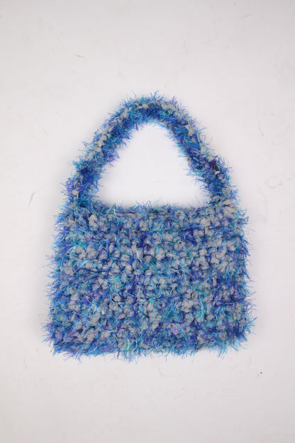 BAG grey fluffy crochet